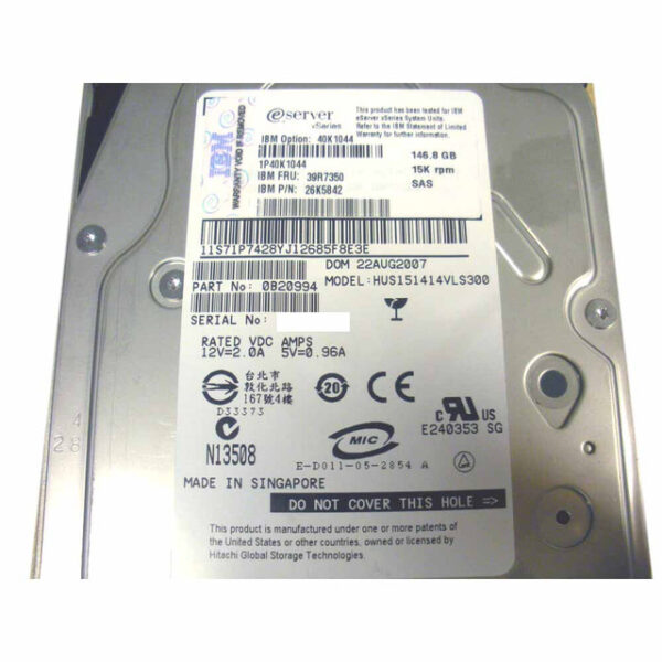 IBM 39R7350 Hard Drive 146GB 15K 3.5inch Refurbished  3 Months Warranty