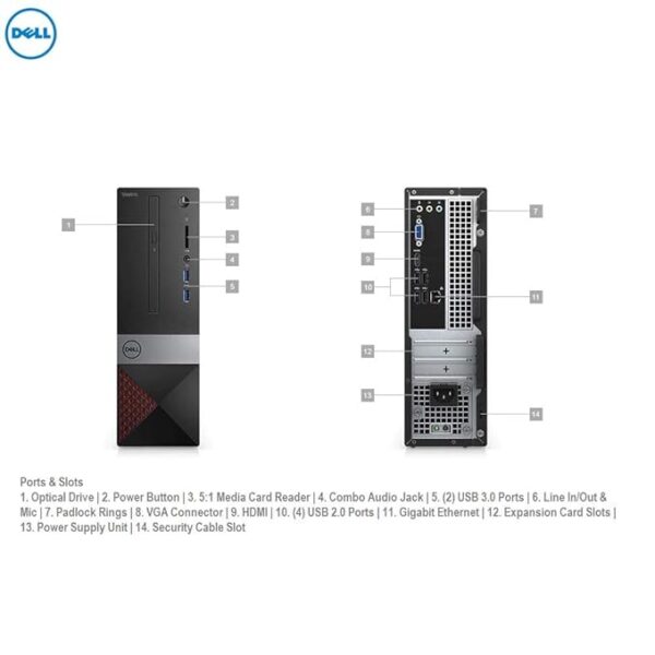 Dell Vostro 3471 Desktop Refurbished BAREBONE (Supported Core i3/i5/i7 9th gen) SSF One Year Warranty - Image 3